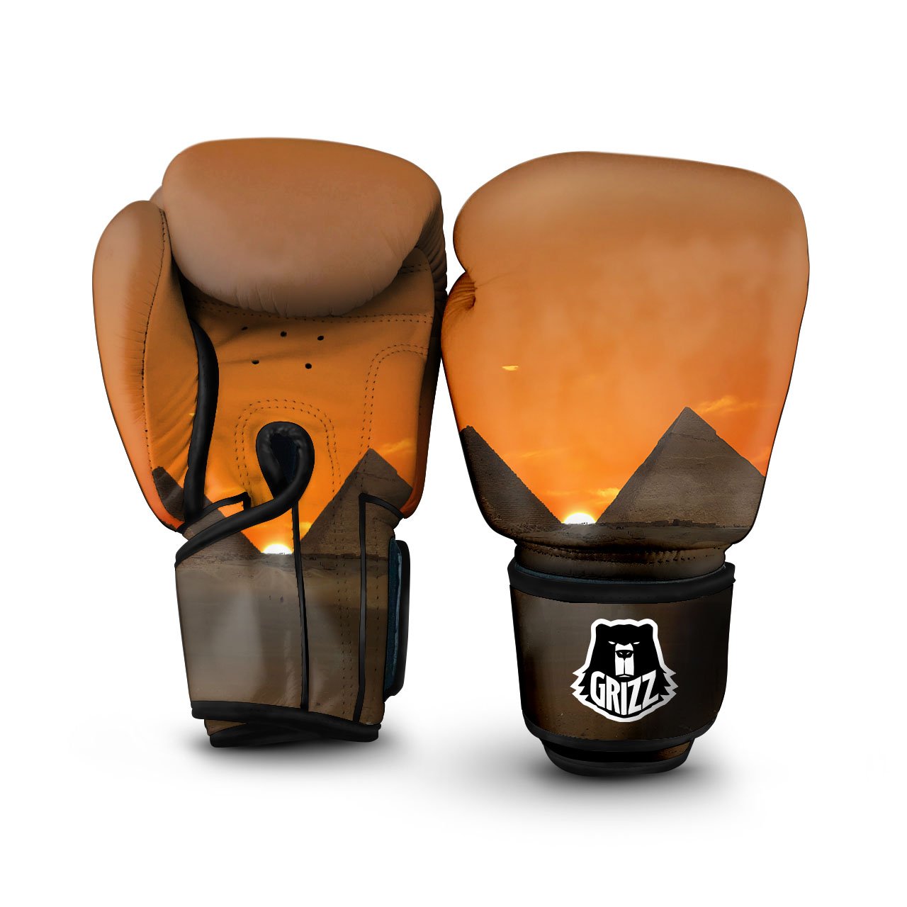 Sunset Pyramid Print Boxing Gloves-grizzshop