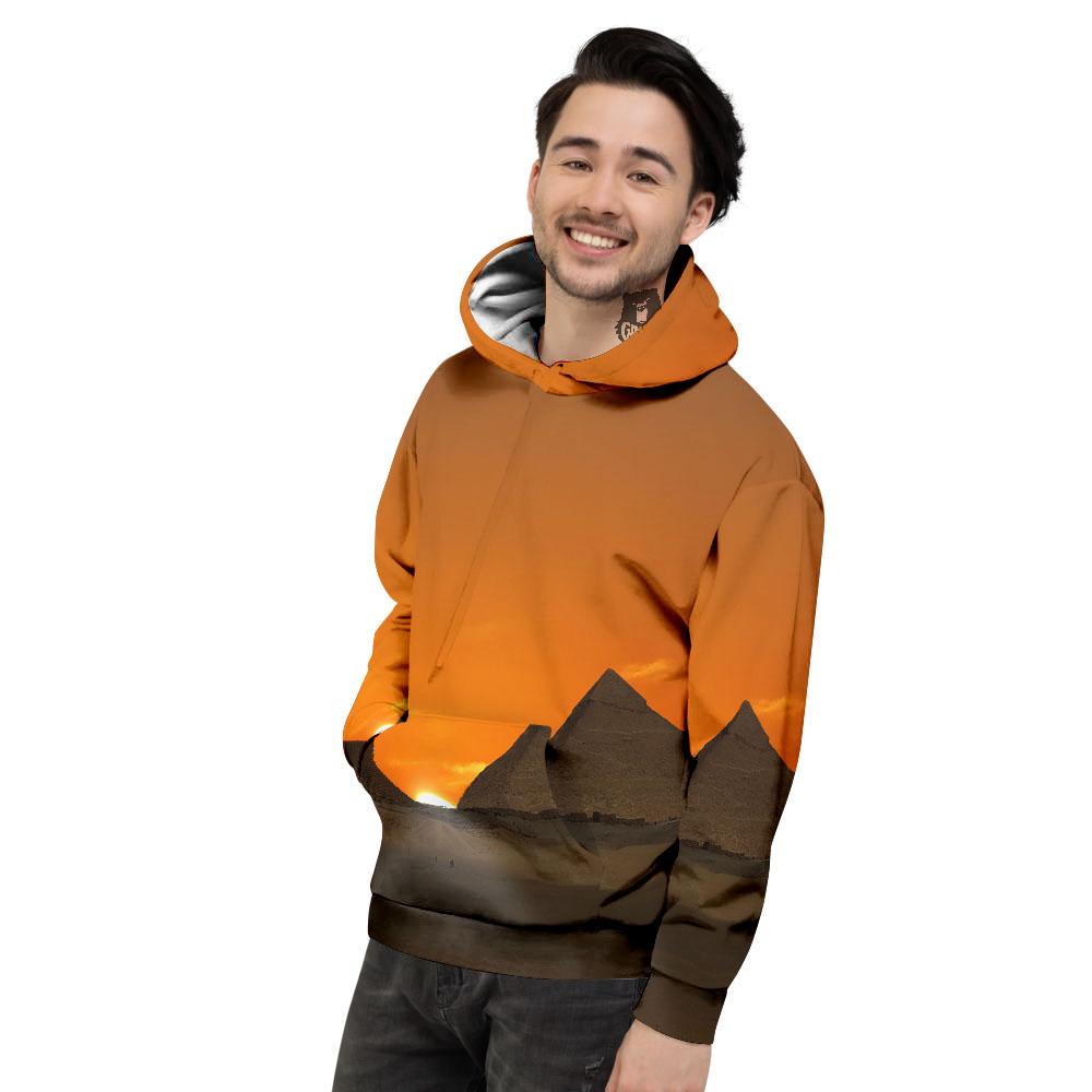 Sunset Pyramid Print Men's Hoodie-grizzshop