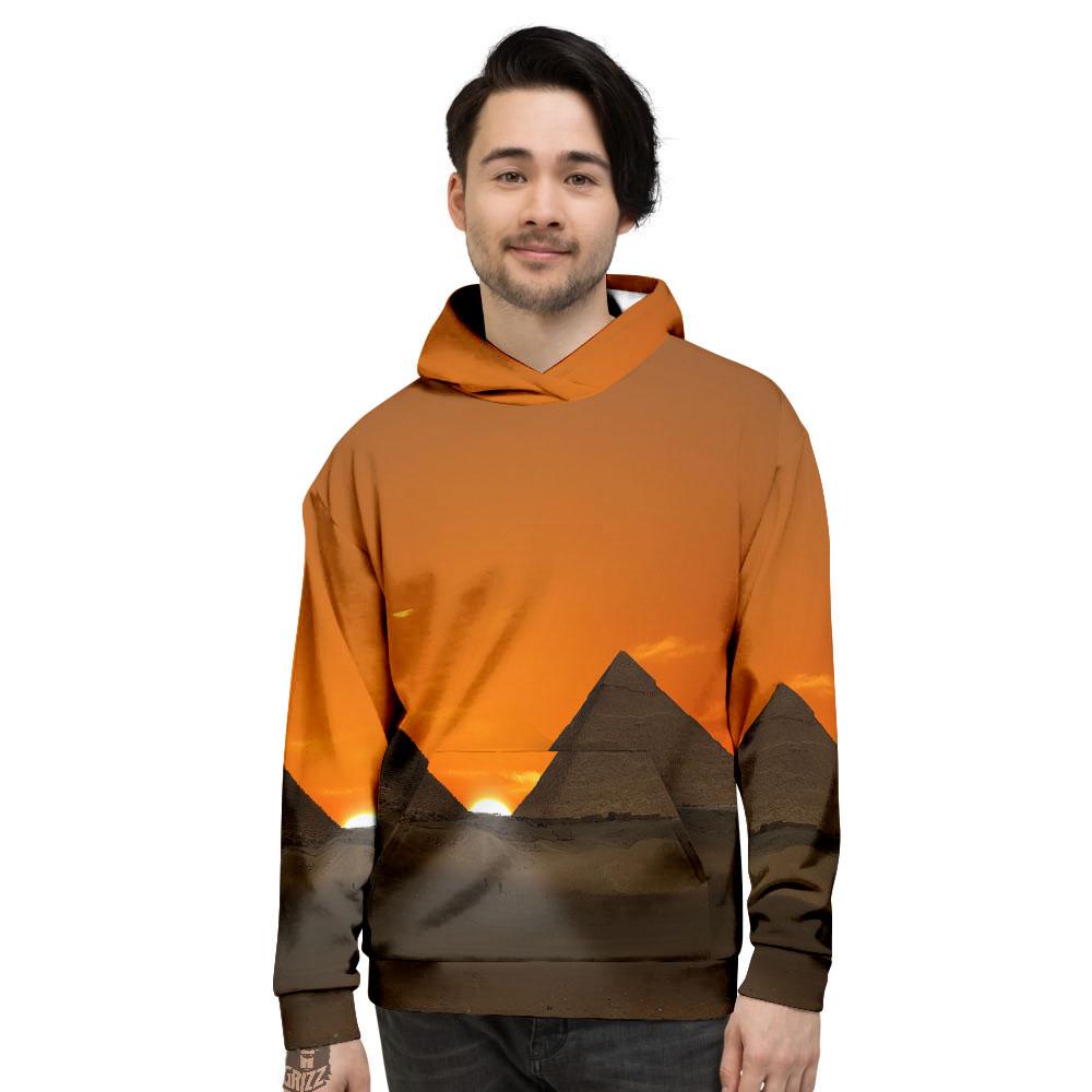 Sunset Pyramid Print Men's Hoodie-grizzshop