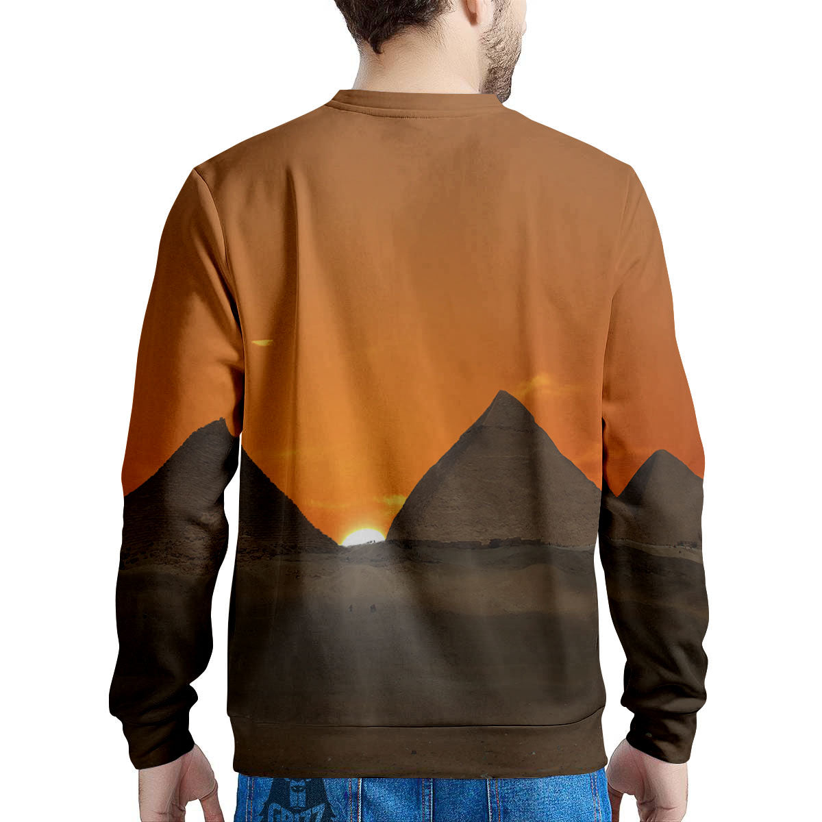 Sunset Pyramid Print Men's Sweatshirt-grizzshop
