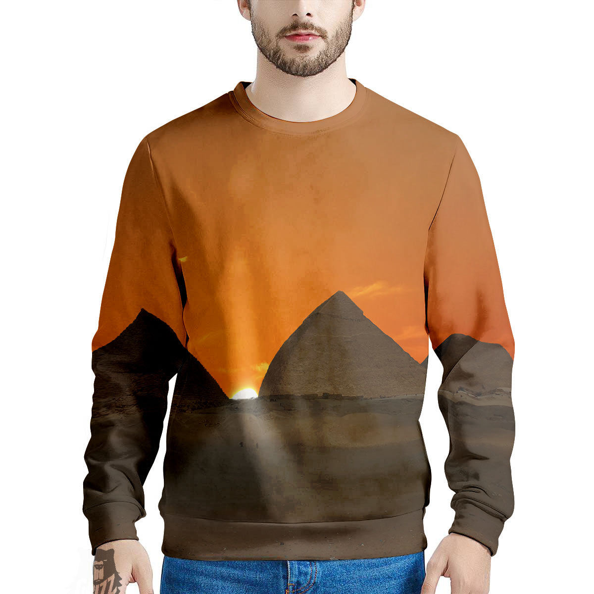Sunset Pyramid Print Men's Sweatshirt-grizzshop