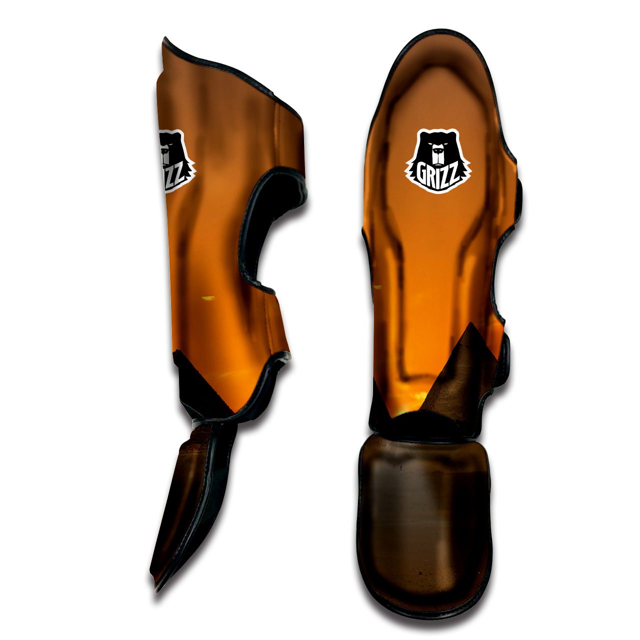 Sunset Pyramid Print Muay Thai Shin Guards-grizzshop