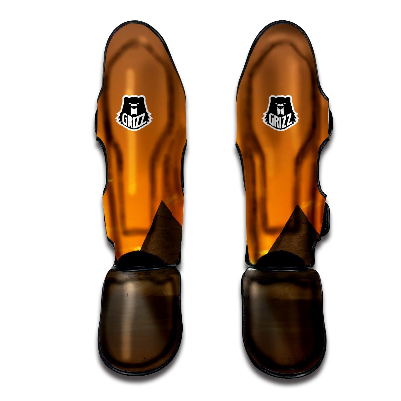 Sunset Pyramid Print Muay Thai Shin Guards-grizzshop