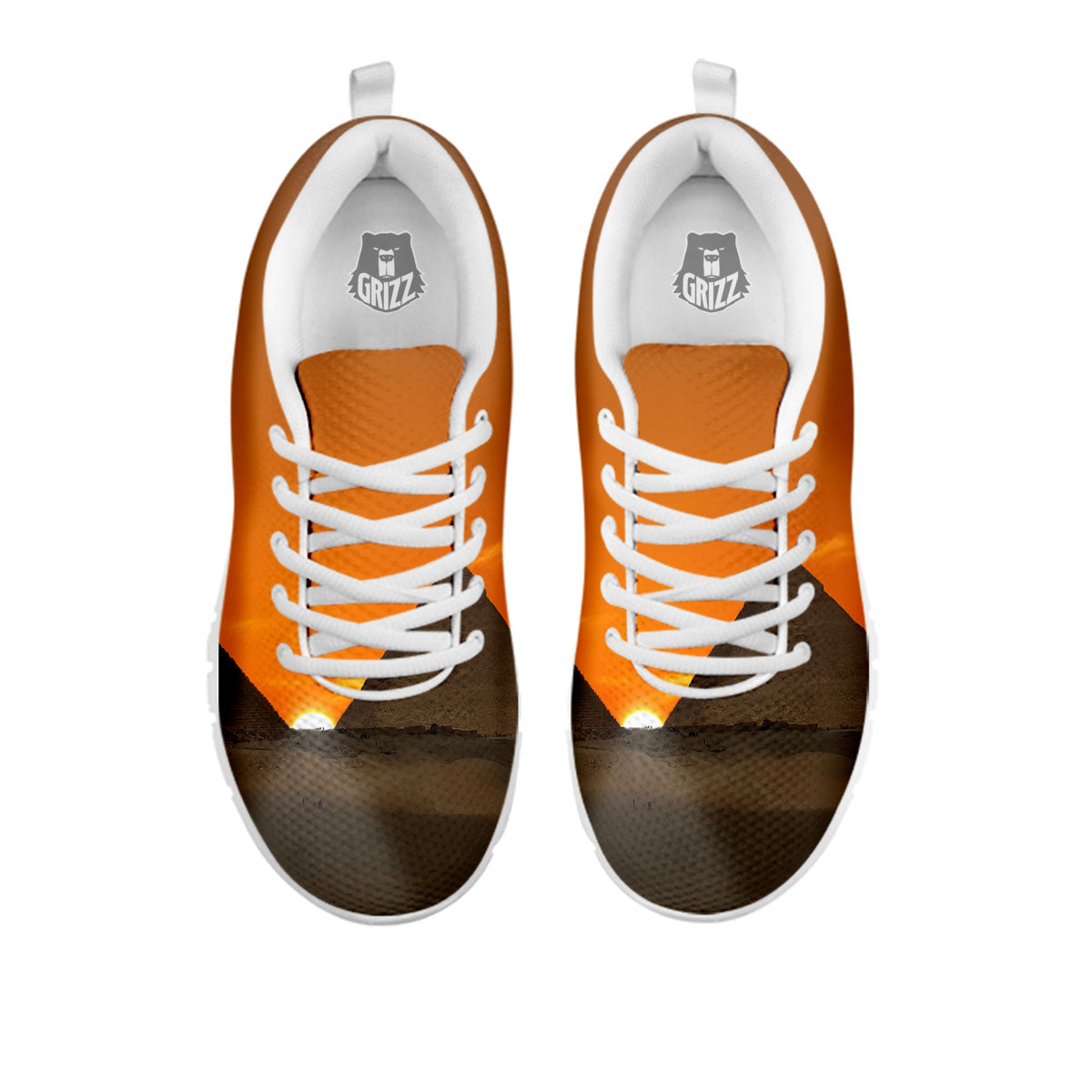 Sunset Pyramid Print White Sneaker-grizzshop