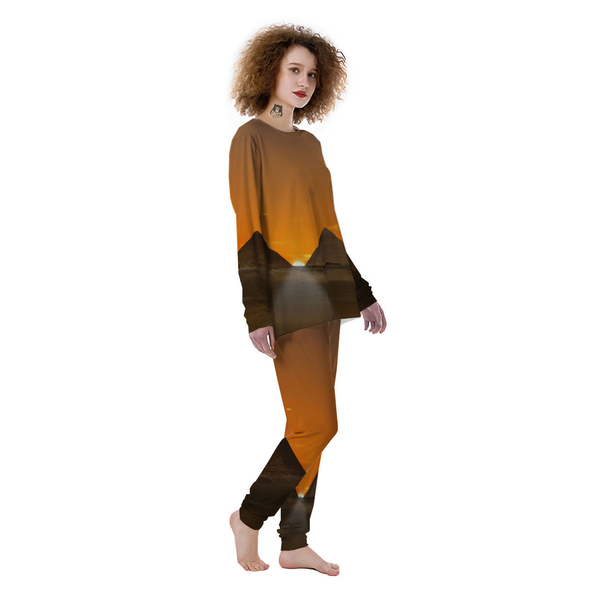 Sunset Pyramid Print Women's Pajamas-grizzshop