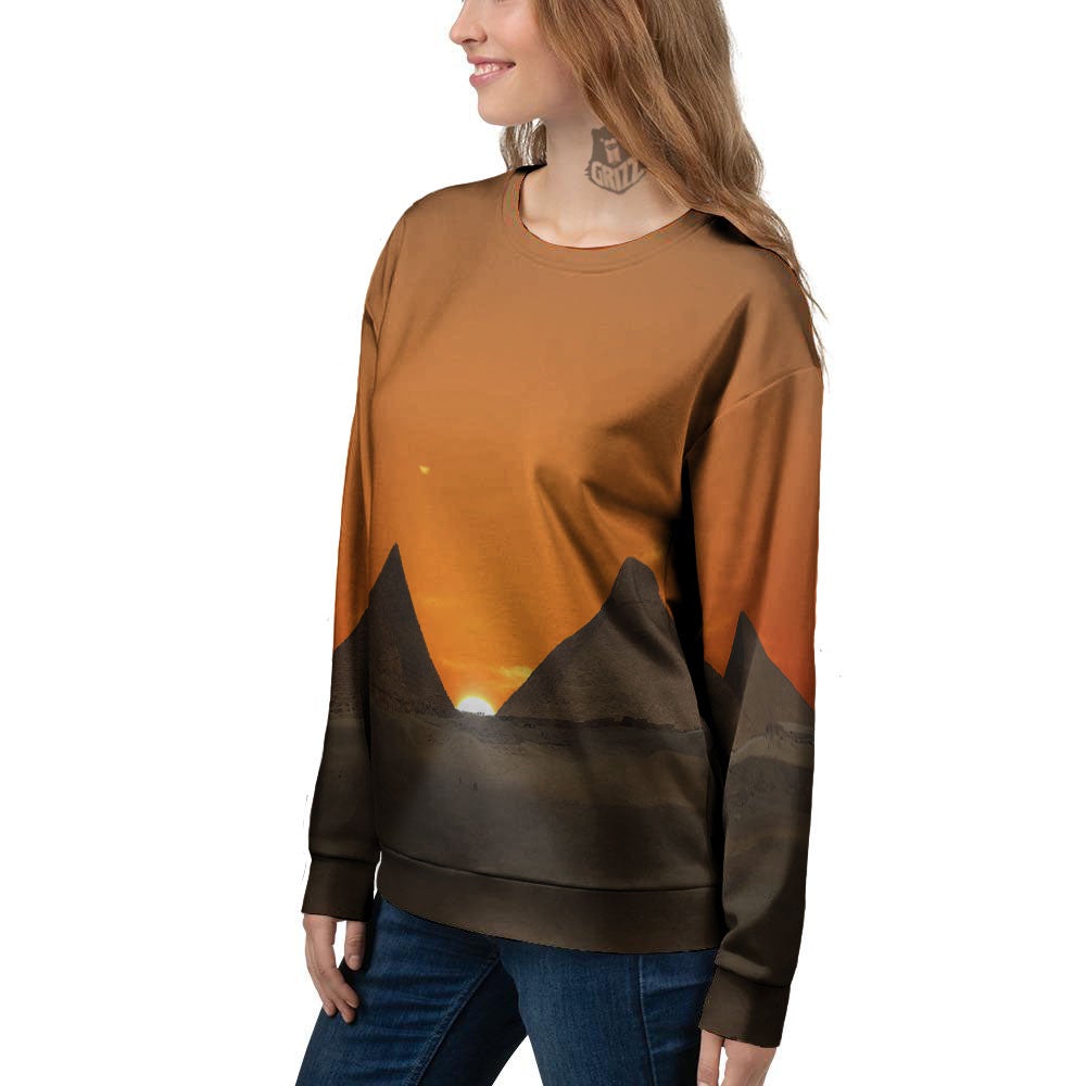 Sunset Pyramid Print Women's Sweatshirt-grizzshop