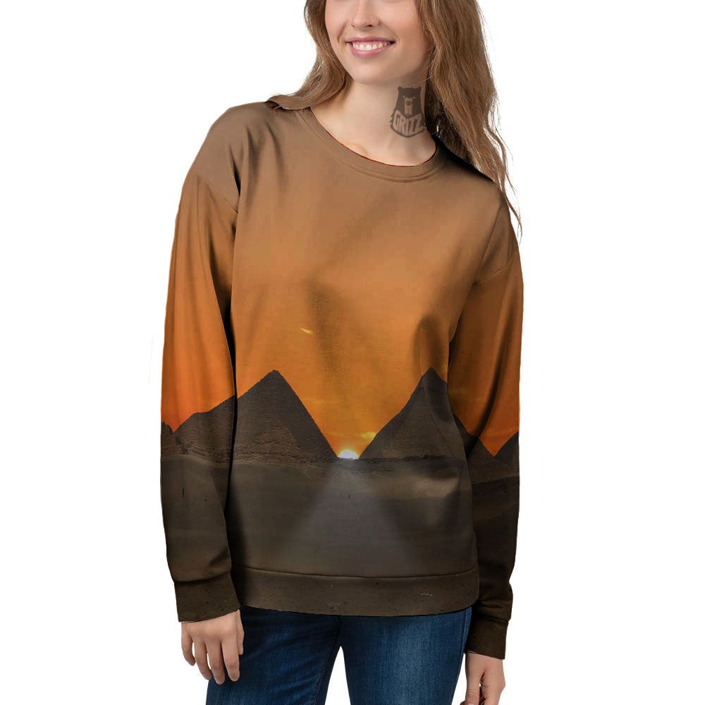 Sunset Pyramid Print Women's Sweatshirt-grizzshop