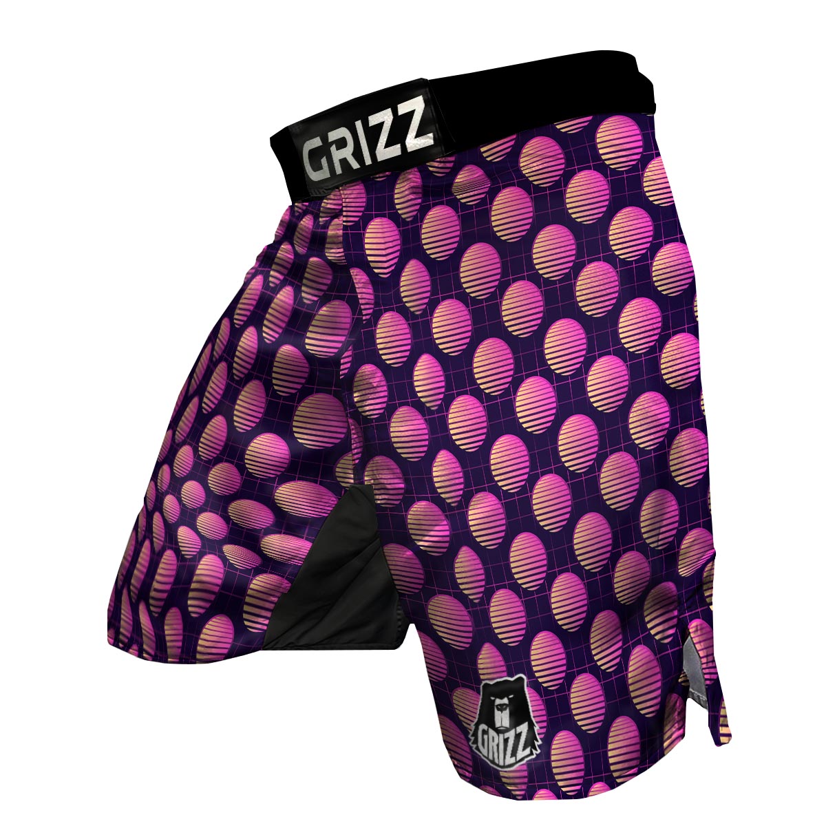 Sunset Retrowave Print Pattern MMA Shorts-grizzshop