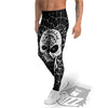 Supernatural Skull Wicca White And Black Print Men's Leggings-grizzshop