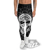 Supernatural Skull Wicca White And Black Print Men's Leggings-grizzshop