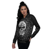 Supernatural Skull Wicca White And Black Print Women's Bomber Jacket-grizzshop