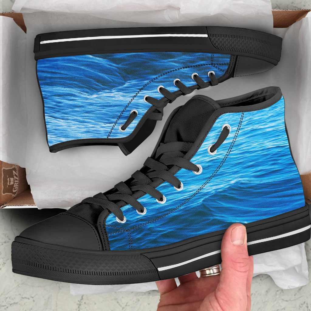 Surface Ocean Print High Top Shoes-grizzshop