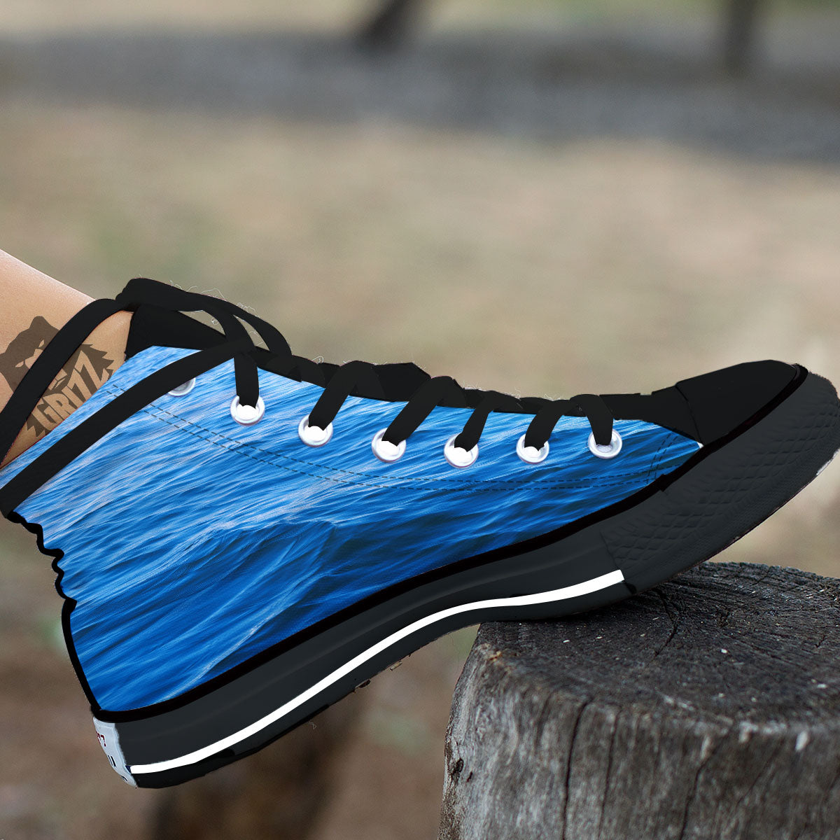 Surface Ocean Print High Top Shoes-grizzshop