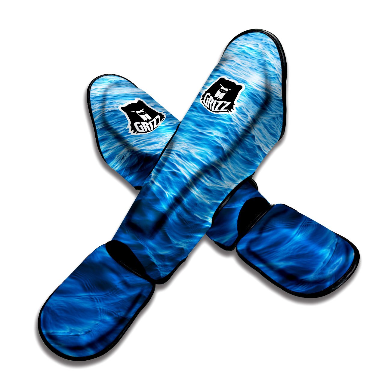 Surface Ocean Print Muay Thai Shin Guards-grizzshop