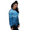 Surface Ocean Print Women's Bomber Jacket-grizzshop