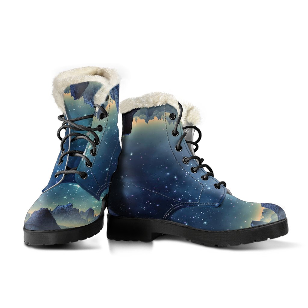 Surface Planet Galaxy Space Print Comfy Winter Boots-grizzshop