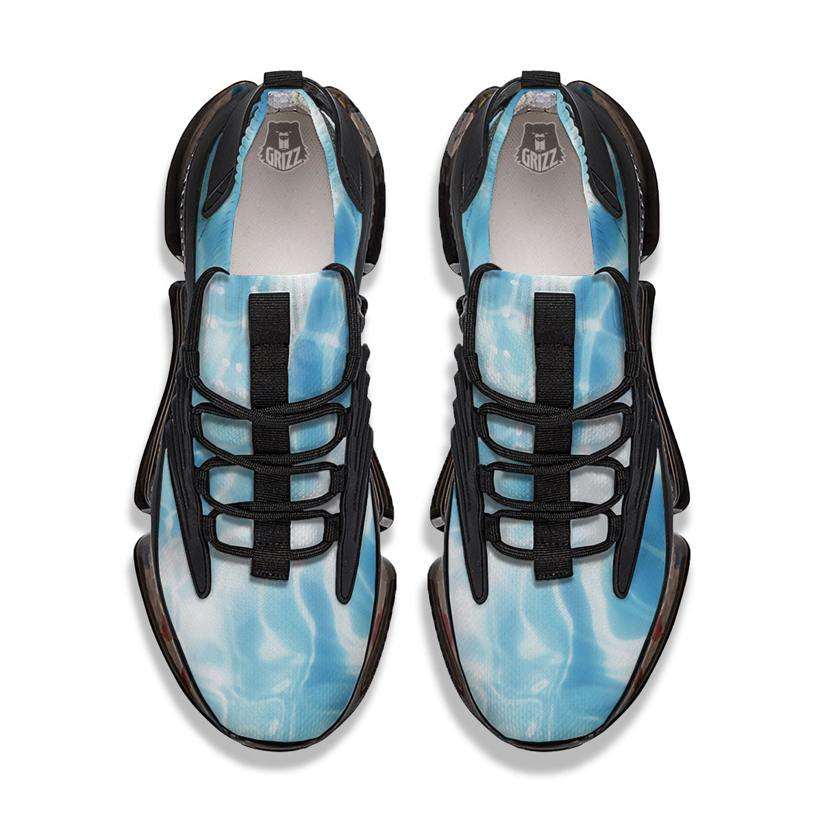 Surface Pool Water Print Black Gym Shoes-grizzshop