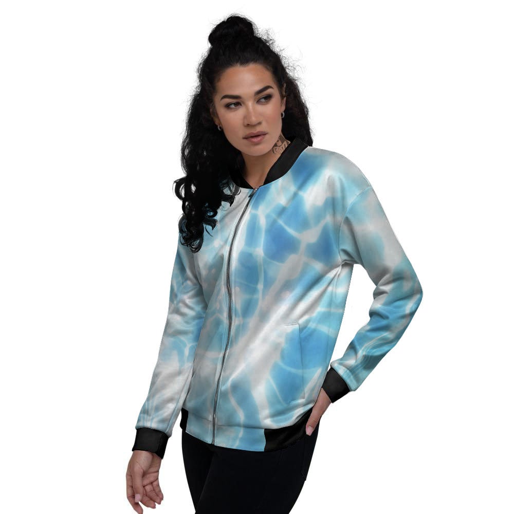 Surface Pool Water Print Women's Bomber Jacket-grizzshop