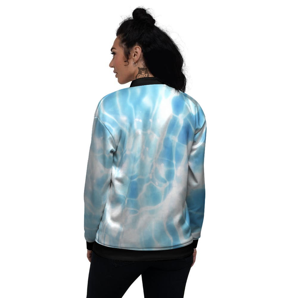 Surface Pool Water Print Women's Bomber Jacket-grizzshop