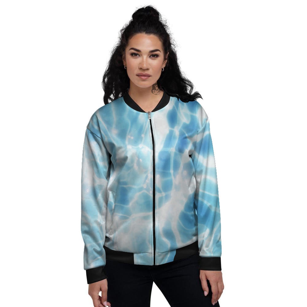 Surface Pool Water Print Women's Bomber Jacket-grizzshop