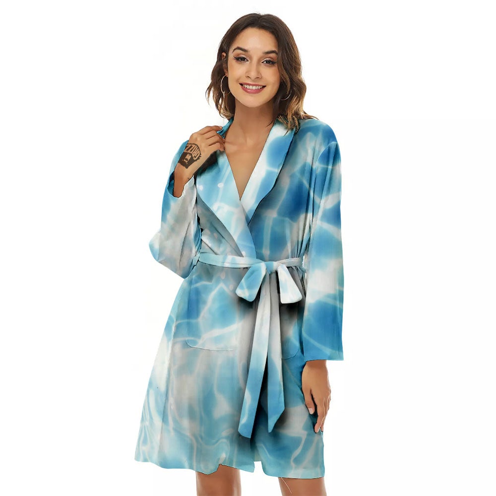 Surface Pool Water Print Women's Robe-grizzshop