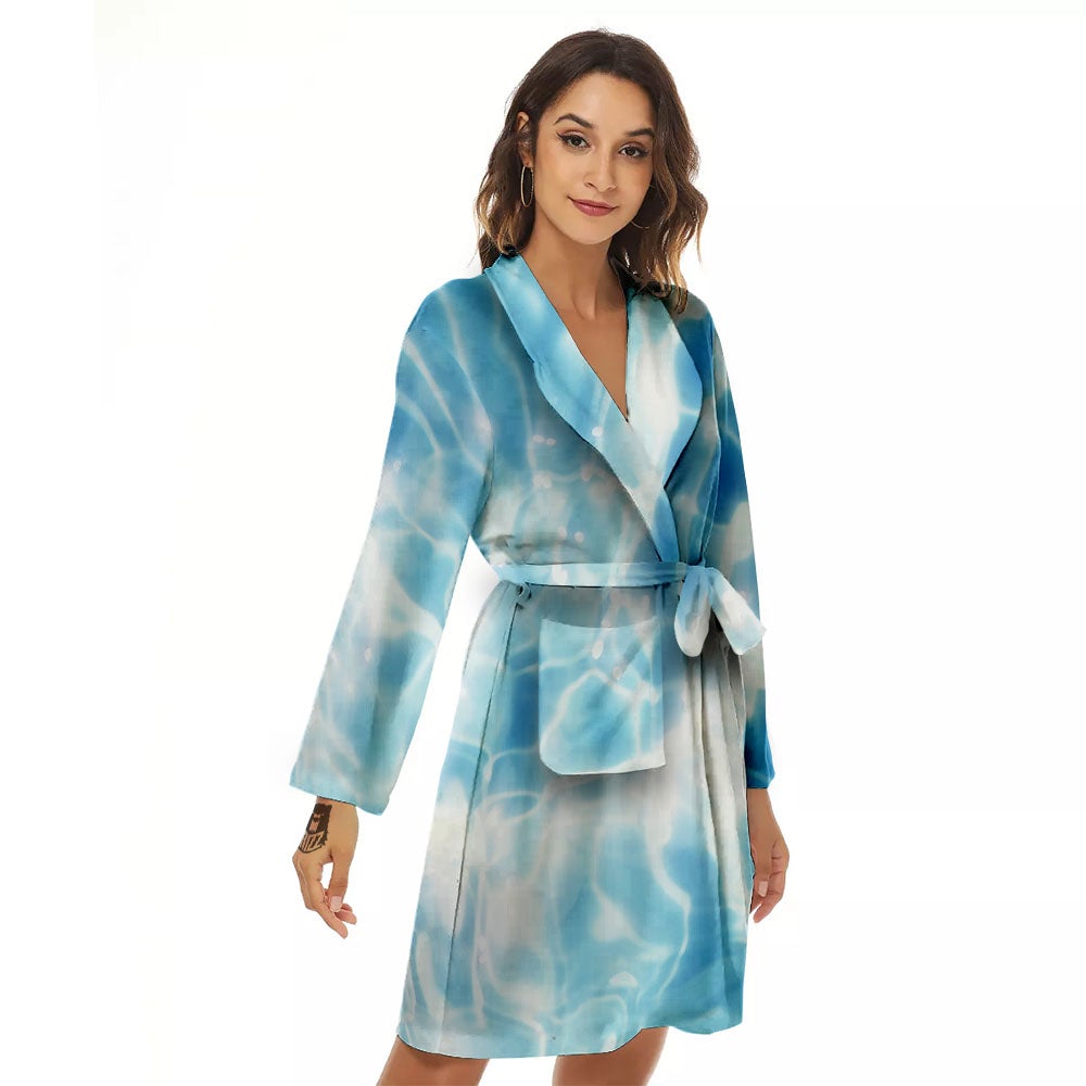 Surface Pool Water Print Women's Robe-grizzshop