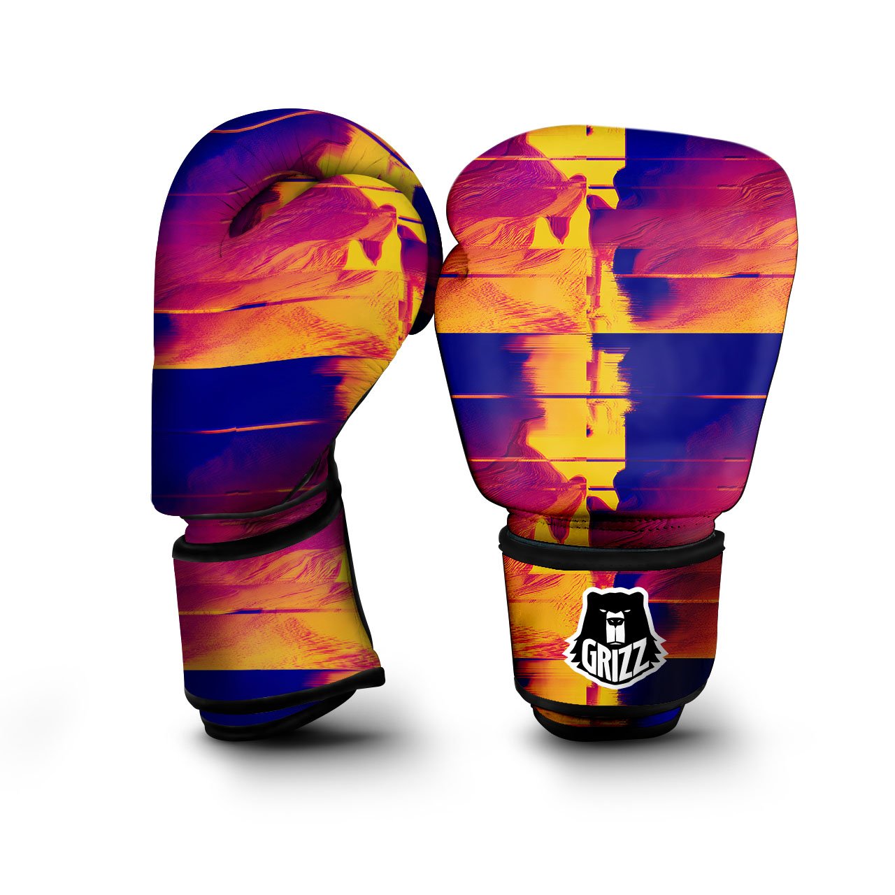 Surface Psychedelic Print Pattern Boxing Gloves-grizzshop