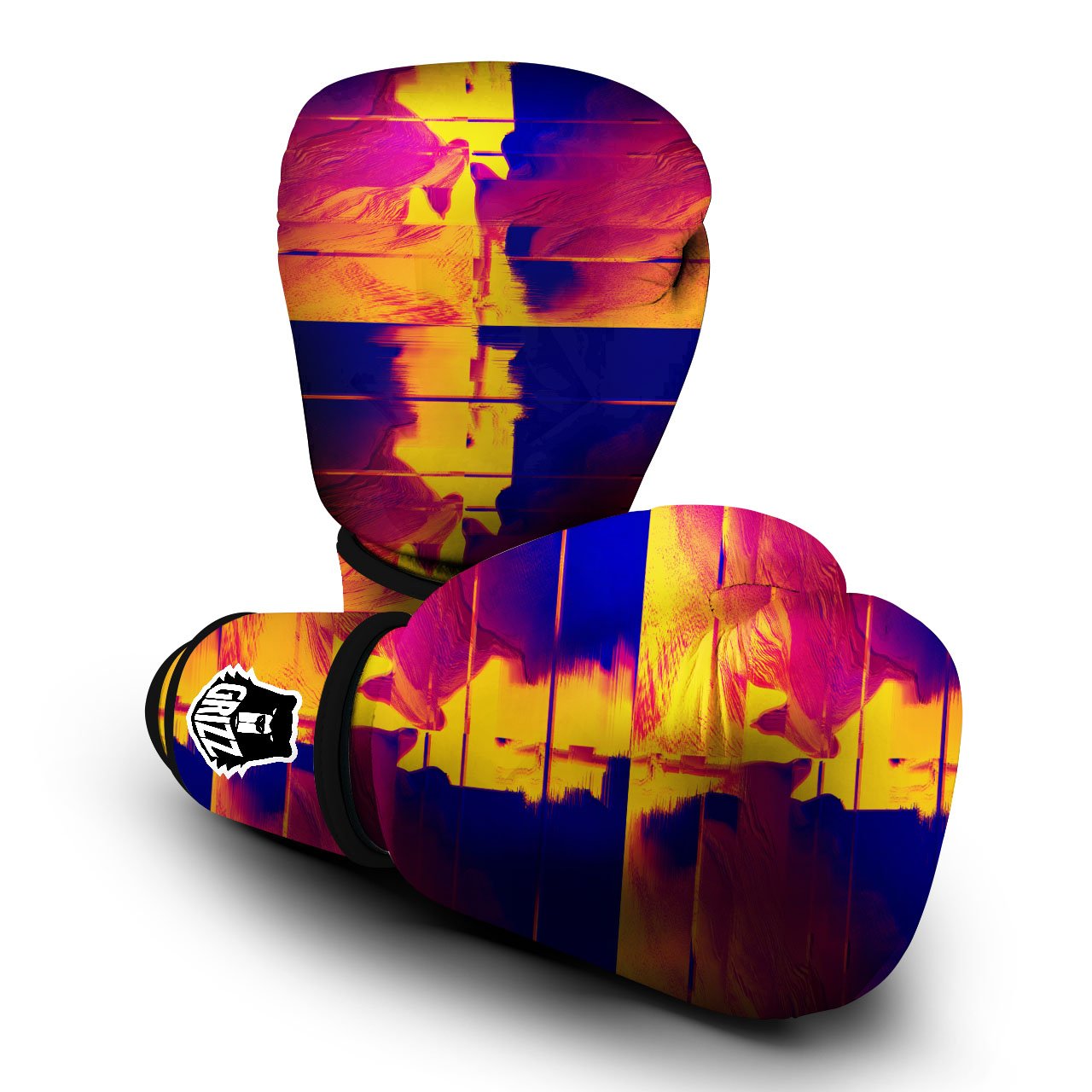 Surface Psychedelic Print Pattern Boxing Gloves-grizzshop