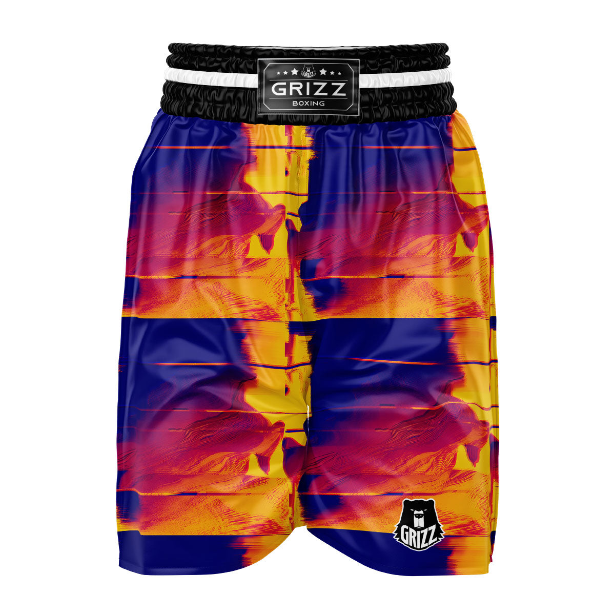 Surface Psychedelic Print Pattern Boxing Shorts-grizzshop