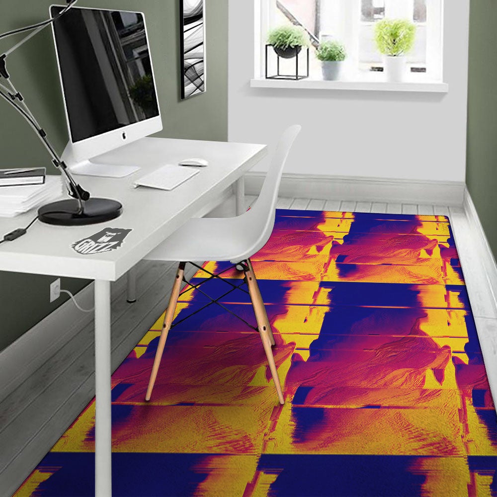 Surface Psychedelic Print Pattern Floor Mat-grizzshop