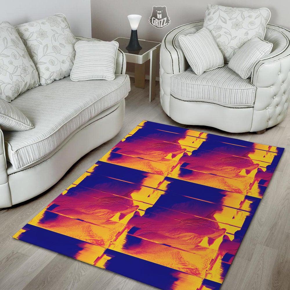 Surface Psychedelic Print Pattern Floor Mat-grizzshop