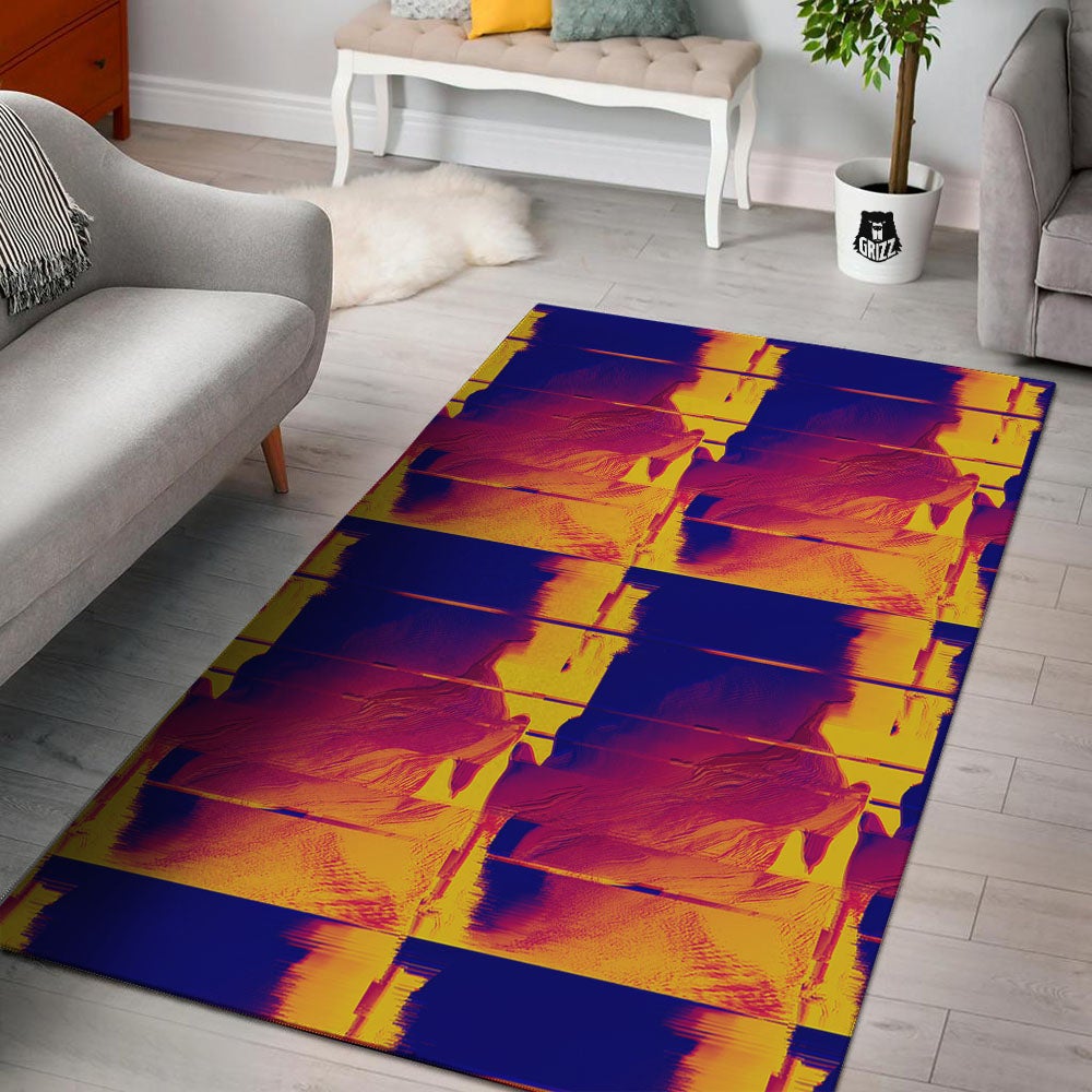 Surface Psychedelic Print Pattern Floor Mat-grizzshop