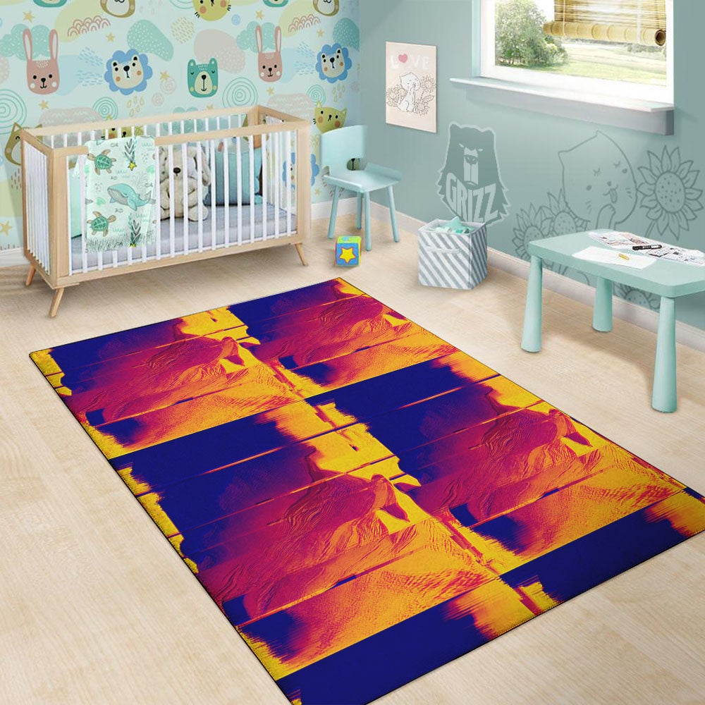 Surface Psychedelic Print Pattern Floor Mat-grizzshop