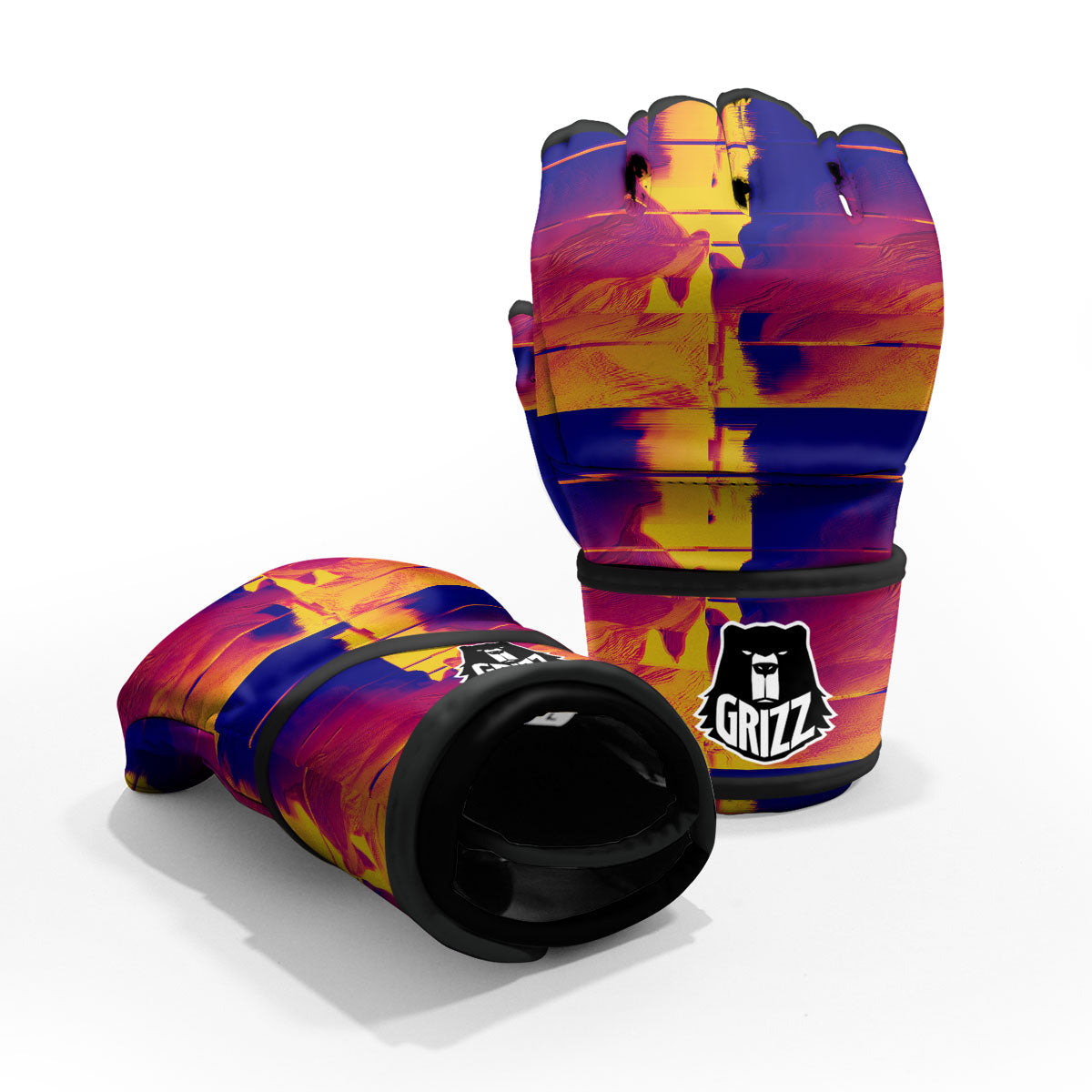 Surface Psychedelic Print Pattern MMA Gloves-grizzshop