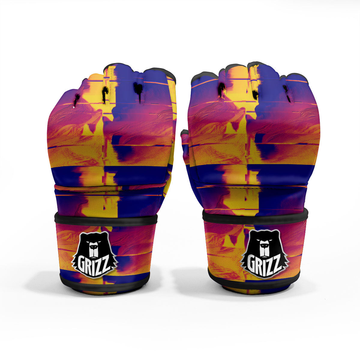 Surface Psychedelic Print Pattern MMA Gloves-grizzshop