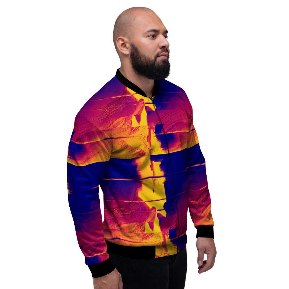Surface Psychedelic Print Pattern Men's Bomber Jacket-grizzshop