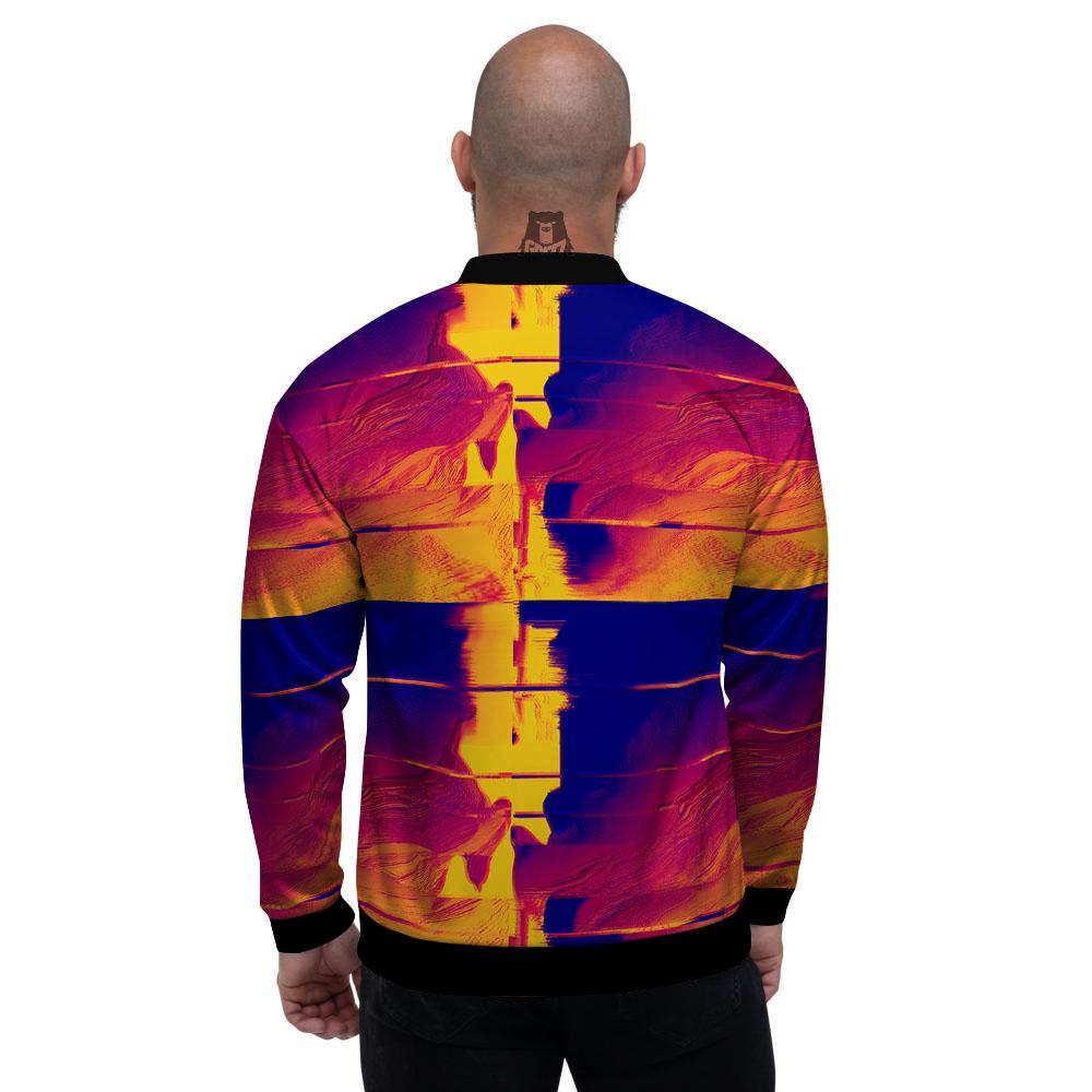 Surface Psychedelic Print Pattern Men's Bomber Jacket-grizzshop