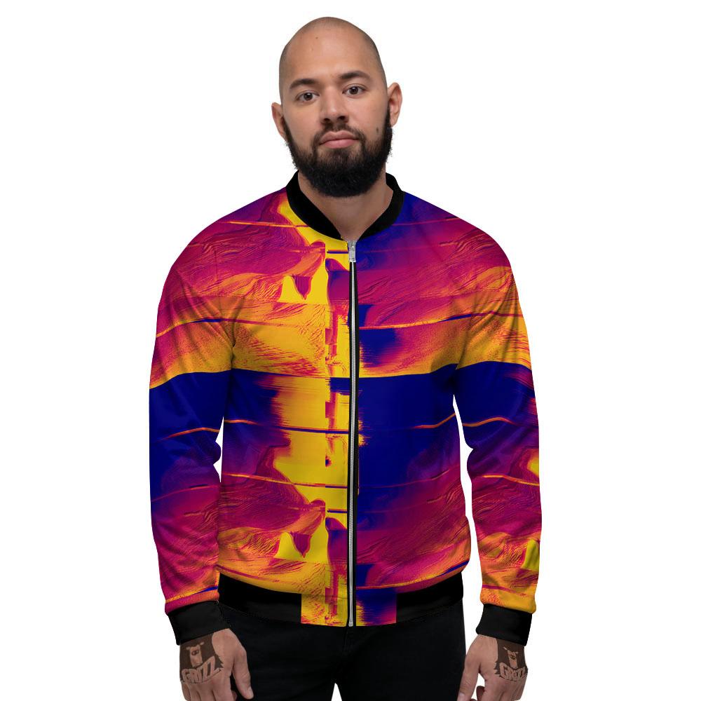 Surface Psychedelic Print Pattern Men's Bomber Jacket-grizzshop