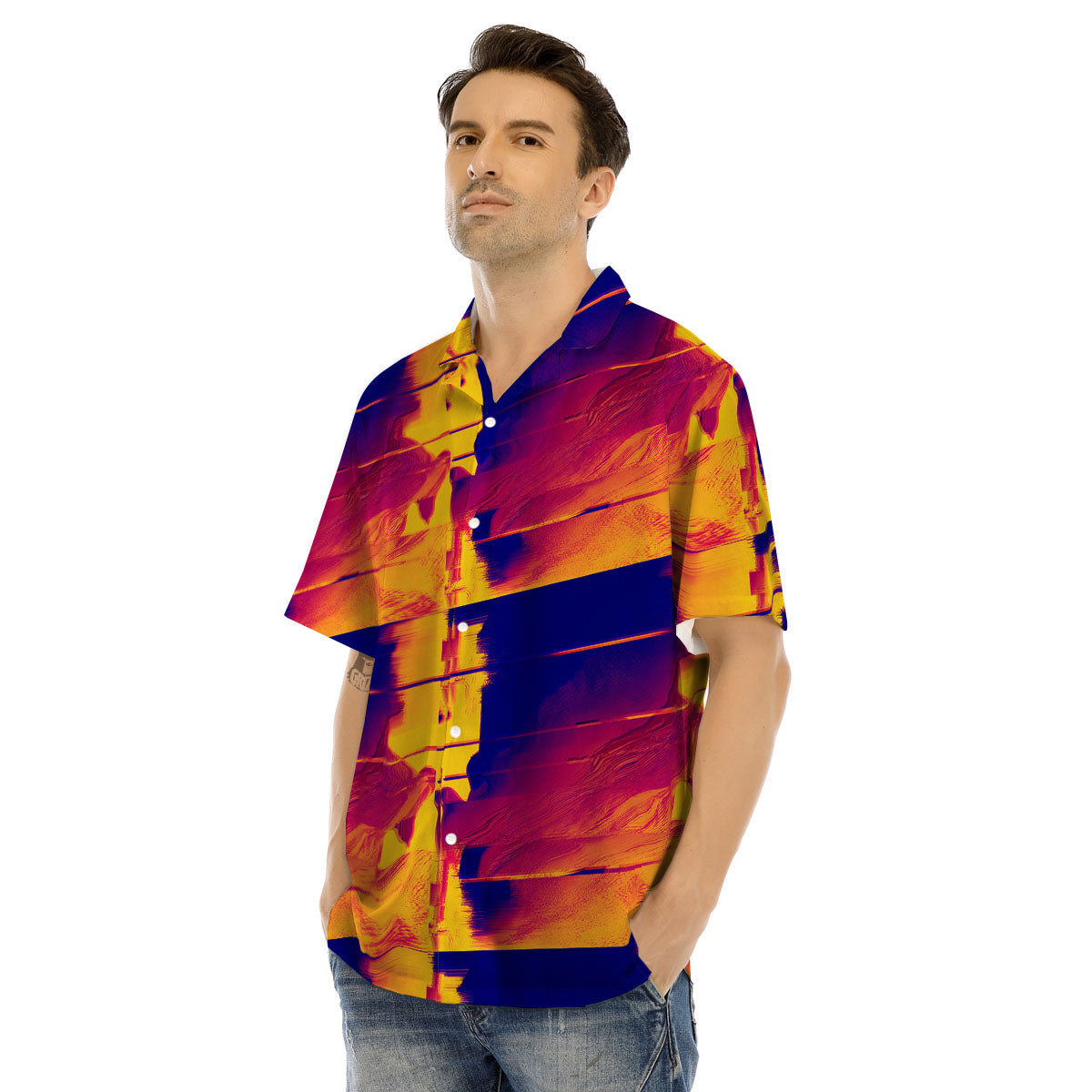 Surface Psychedelic Print Pattern Men's Hawaiian Shirt-grizzshop