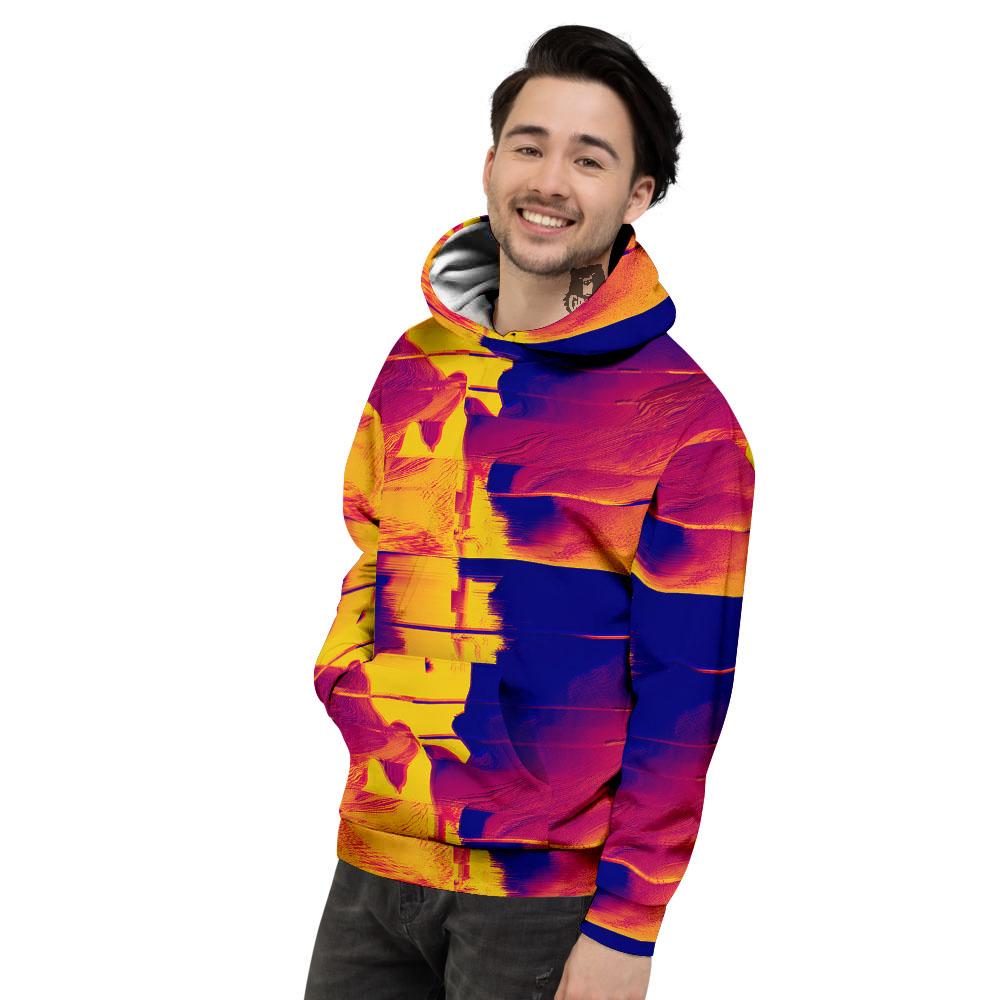 Surface Psychedelic Print Pattern Men's Hoodie-grizzshop