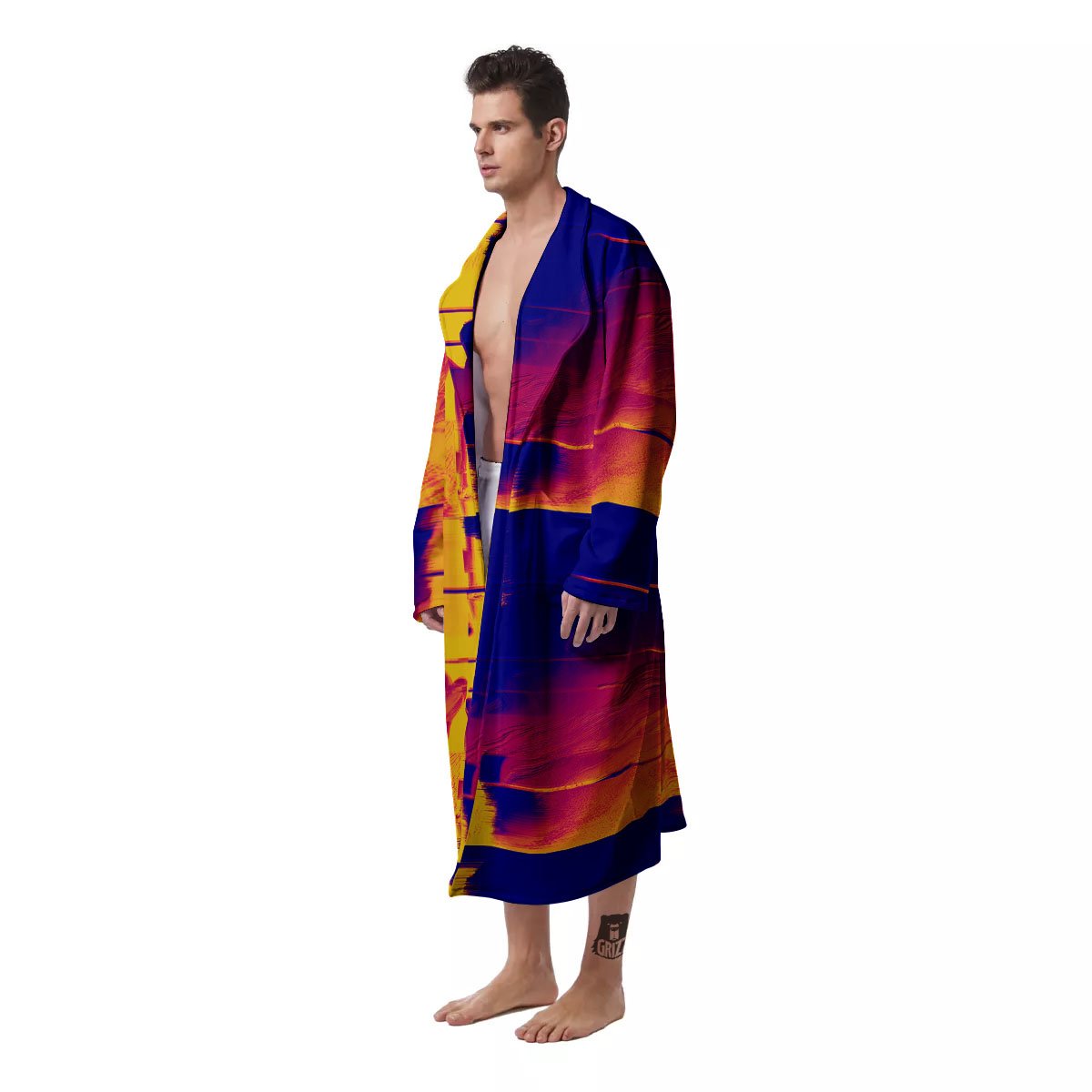 Surface Psychedelic Print Pattern Men's Robe-grizzshop