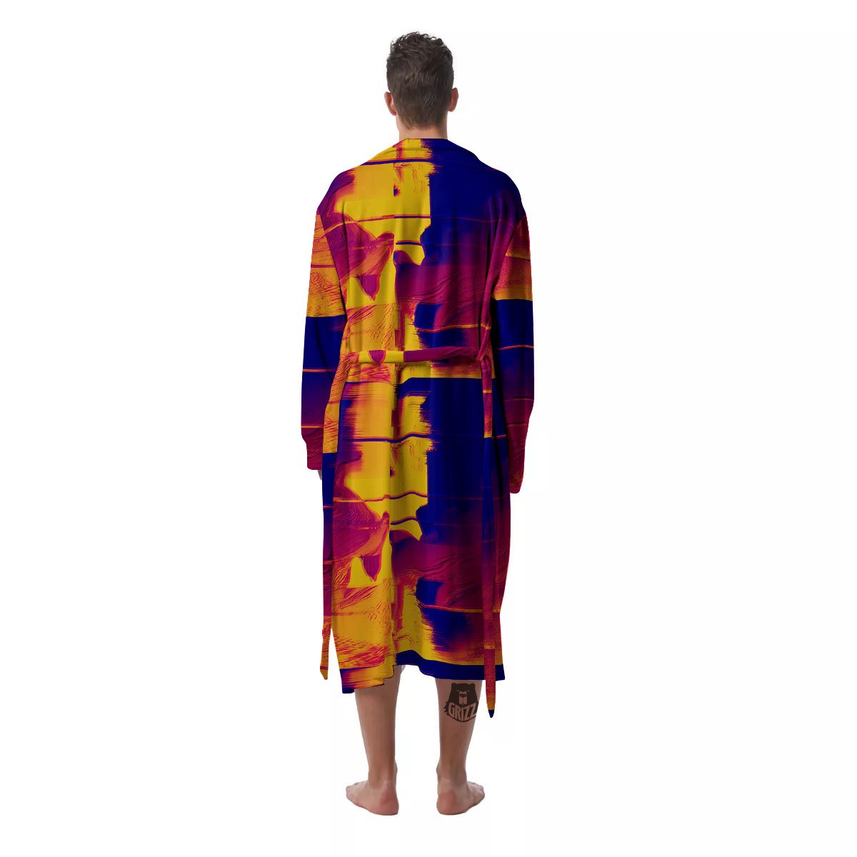 Surface Psychedelic Print Pattern Men's Robe-grizzshop