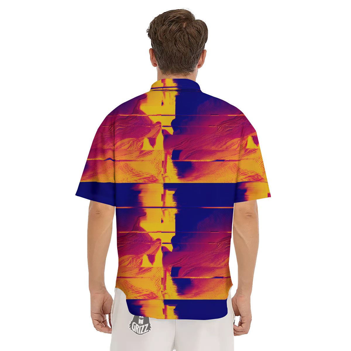 Surface Psychedelic Print Pattern Men's Short Sleeve Shirts-grizzshop