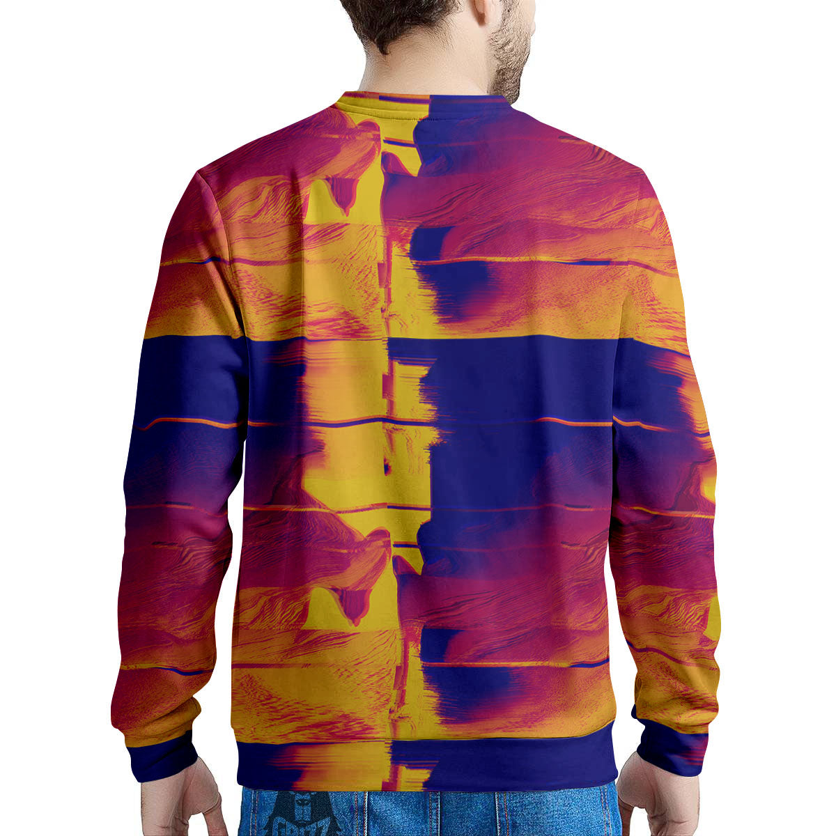 Surface Psychedelic Print Pattern Men's Sweatshirt-grizzshop