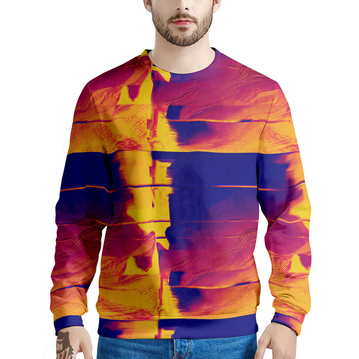 Surface Psychedelic Print Pattern Men's Sweatshirt-grizzshop
