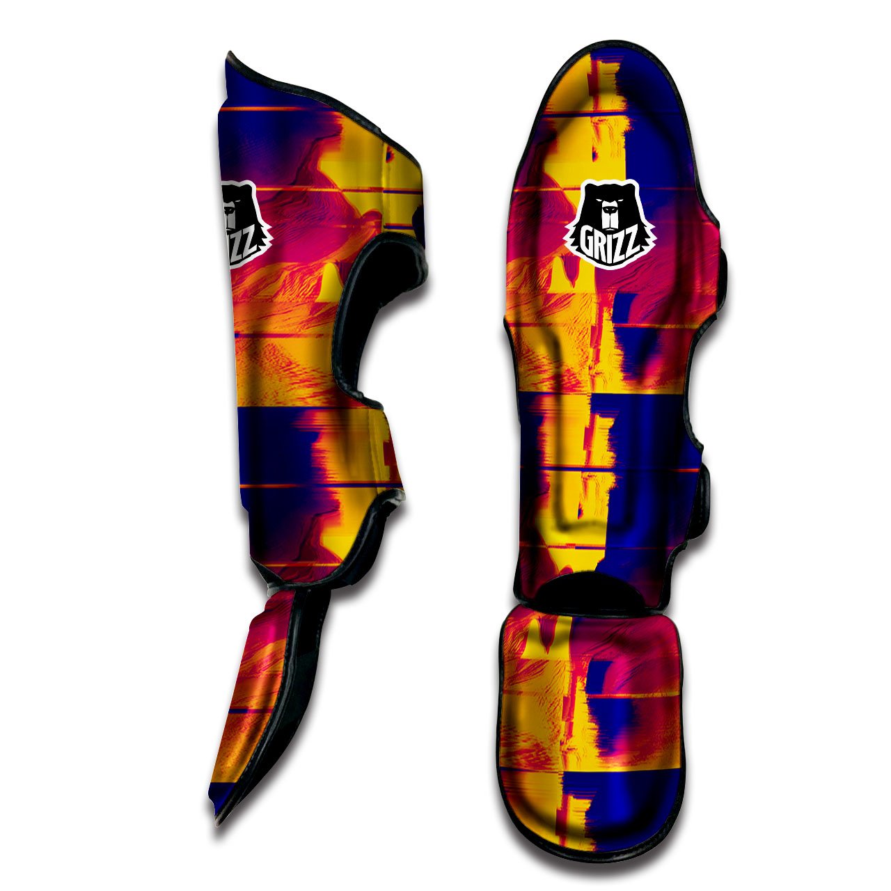 Surface Psychedelic Print Pattern Muay Thai Shin Guards-grizzshop