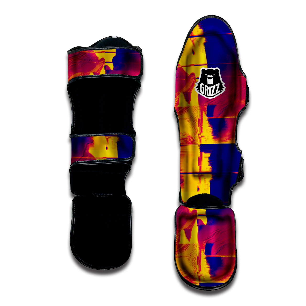 Surface Psychedelic Print Pattern Muay Thai Shin Guards-grizzshop