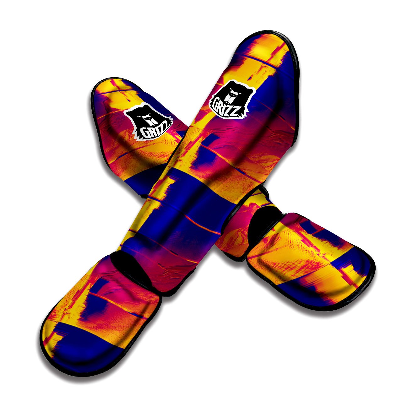 Surface Psychedelic Print Pattern Muay Thai Shin Guards-grizzshop