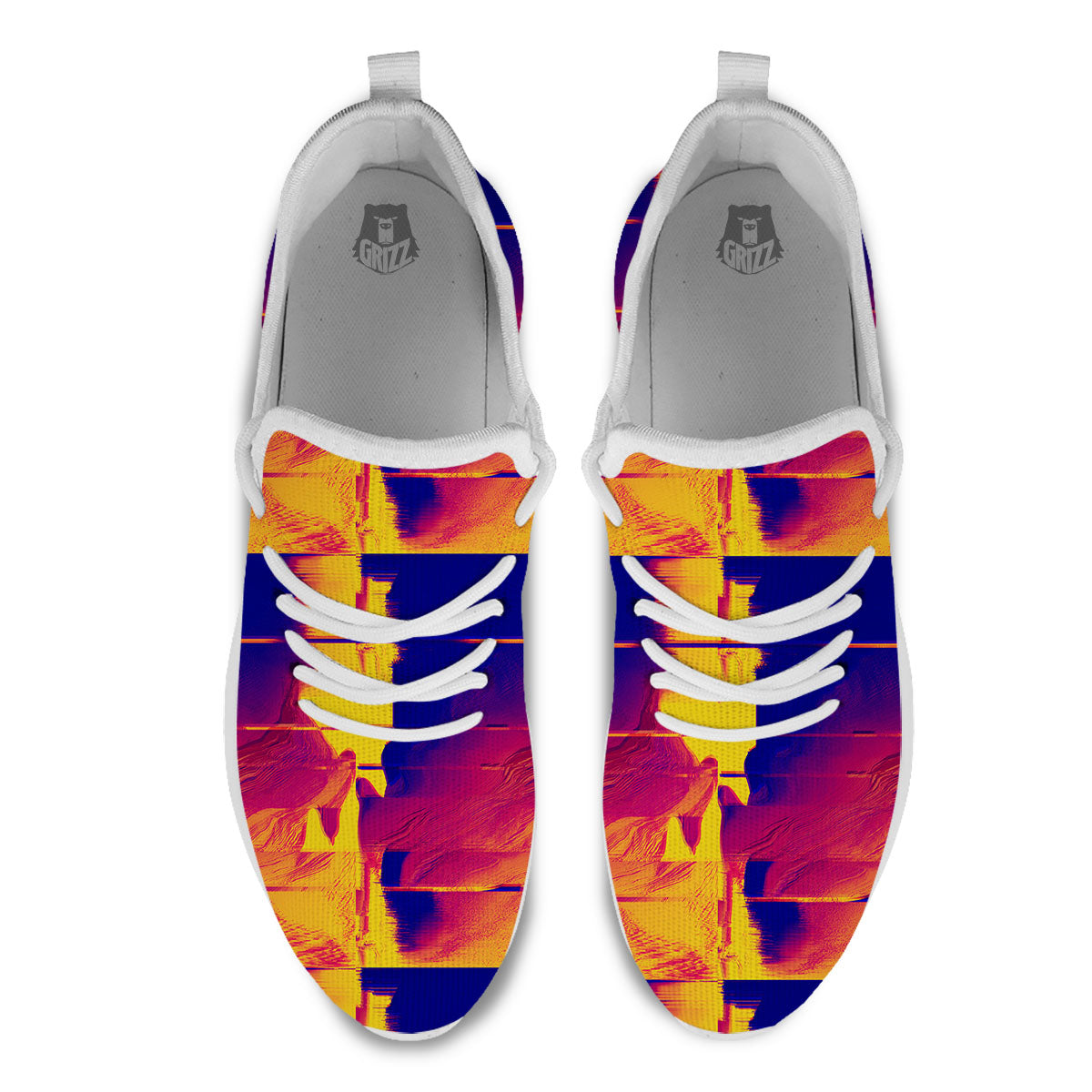 Surface Psychedelic Print Pattern White Athletic Shoes-grizzshop