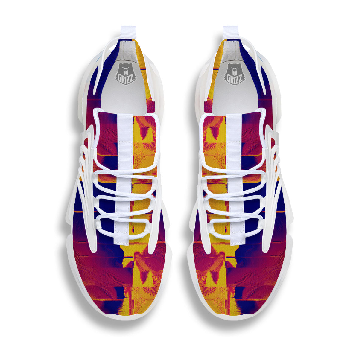 Surface Psychedelic Print Pattern White Gym Shoes-grizzshop